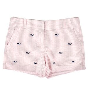 Kids Vineyard Vines Pink High Waist Shorts with Embroidery